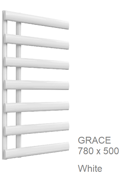 Reina Grace Towel Rail in Anthracite & White - 780 x 500mm